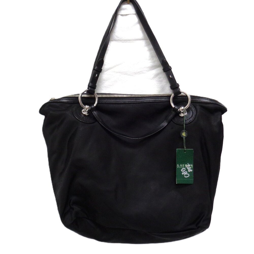 Ralph Lauren Black Nylon Shoulder Tote Bag